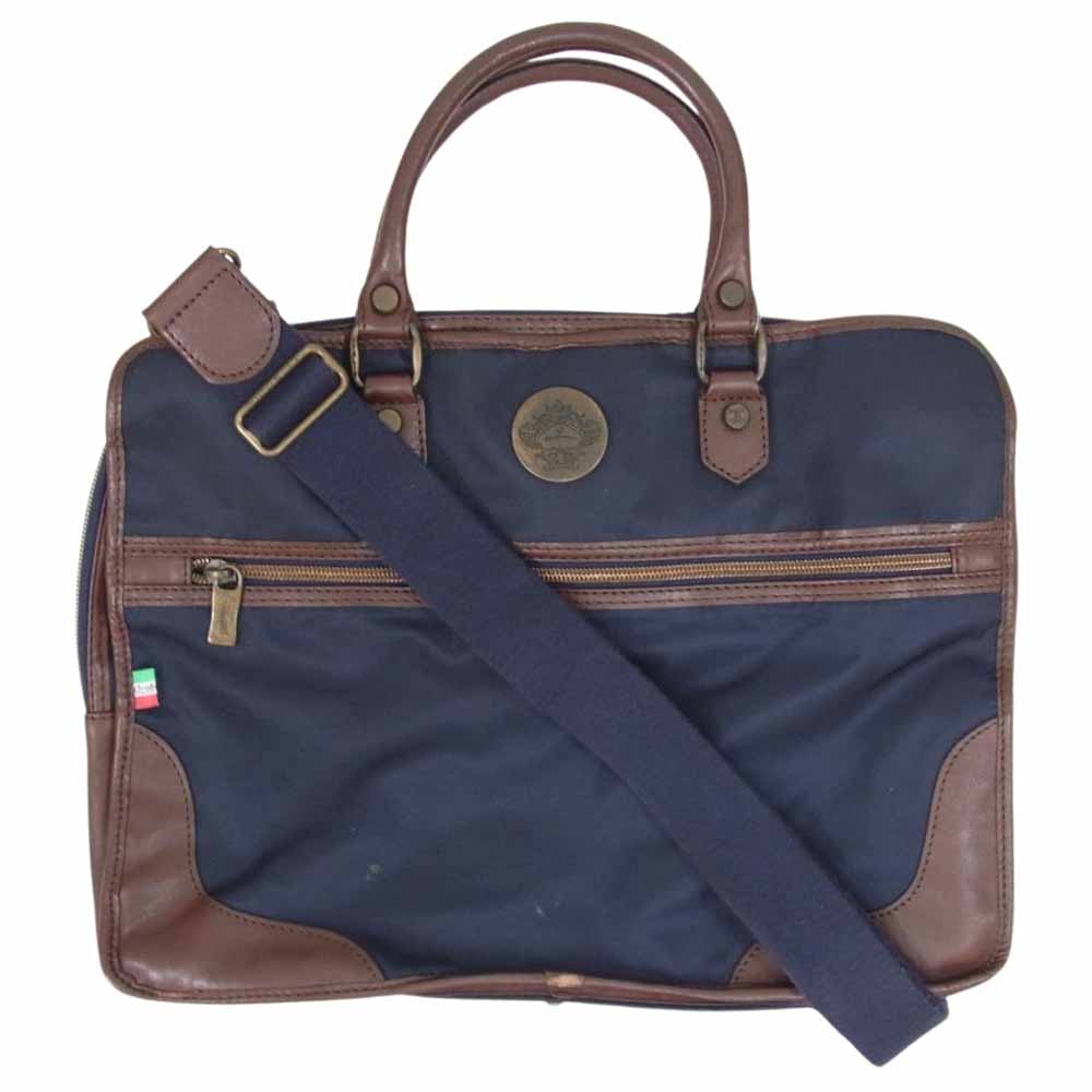 Orobianco オロビアンコ 2WAY ナイロン ブリーフケース ビジネスバッグ ショルダーバッグ ネイビー系【中古】