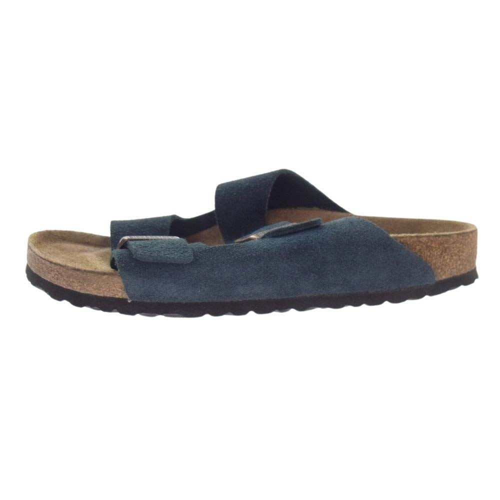 BIRKENSTOCK ビルケンシュトック Arizona アリゾナ スエード レザー サンダル ソフトベット Navy ブラウン系 ネイビー系 43【中古】