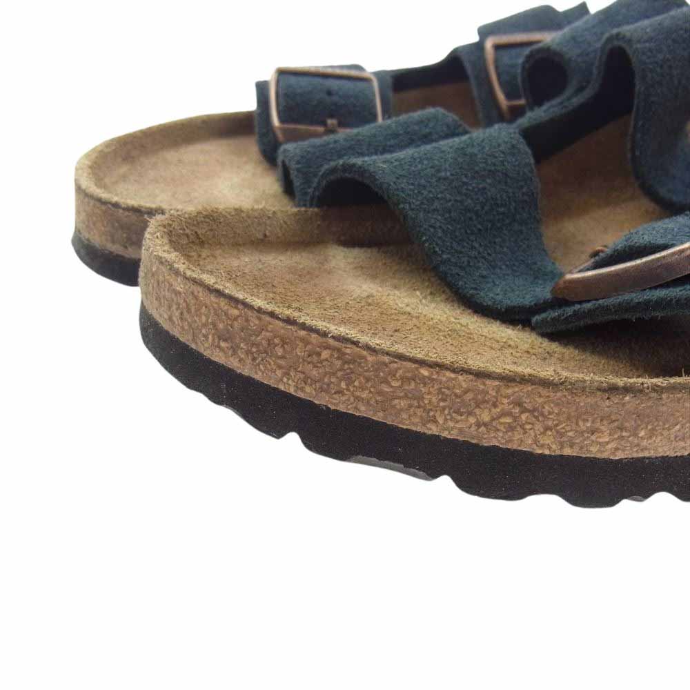 BIRKENSTOCK ビルケンシュトック Arizona アリゾナ スエード レザー サンダル ソフトベット Navy ブラウン系 ネイビー系 43【中古】