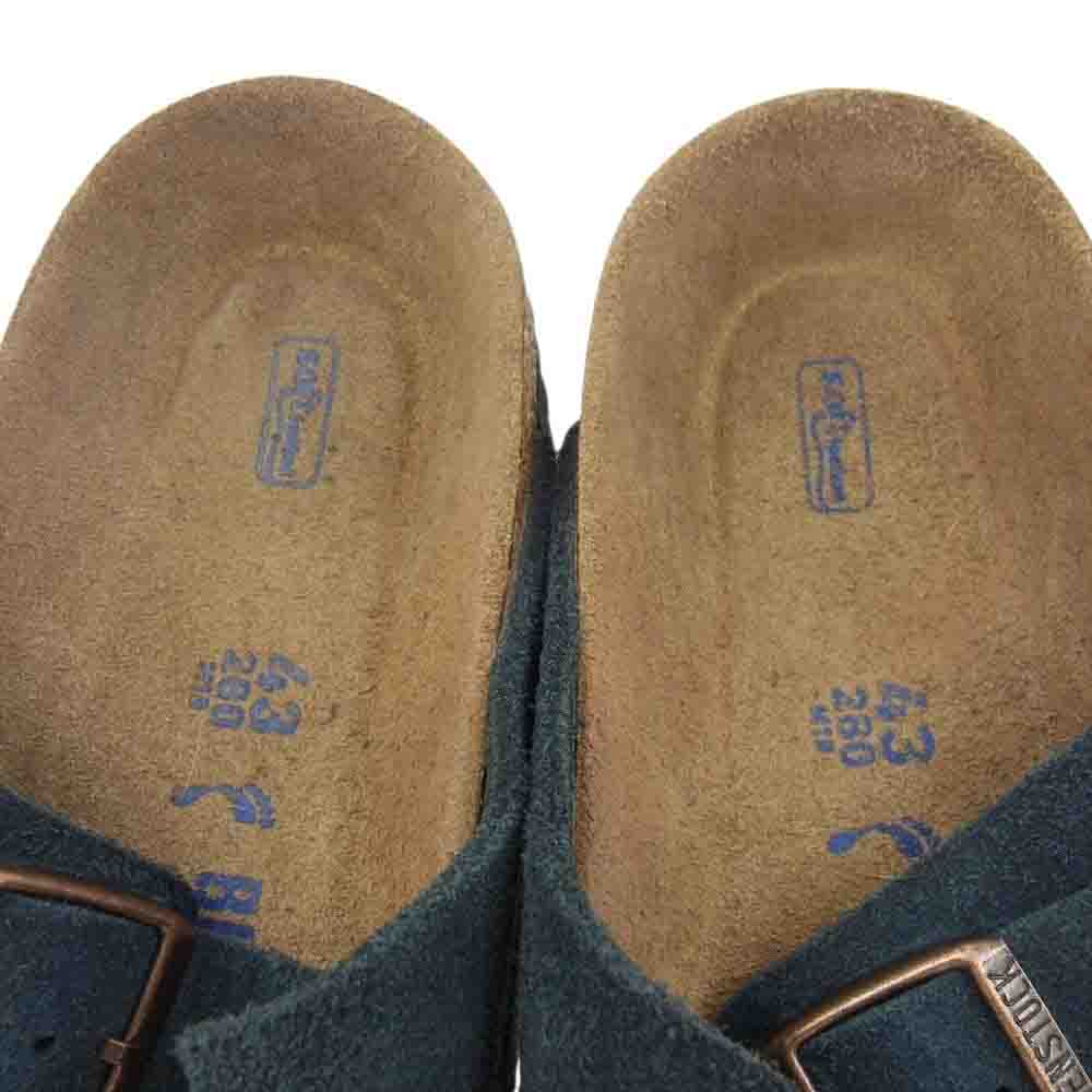 BIRKENSTOCK ビルケンシュトック Arizona アリゾナ スエード レザー サンダル ソフトベット Navy ブラウン系 ネイビー系 43【中古】