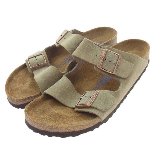 BIRKENSTOCK ビルケンシュトック Arizona アリゾナ スエード レザー サンダル ソフトベット Taupe ライトブラウン系 43【中古】