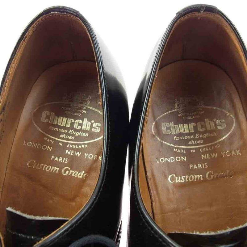 CHURCH'S チャーチ 旧チャーチ 3都市 エナメル プレーントゥ シューズ ブラック系 95C【中古】