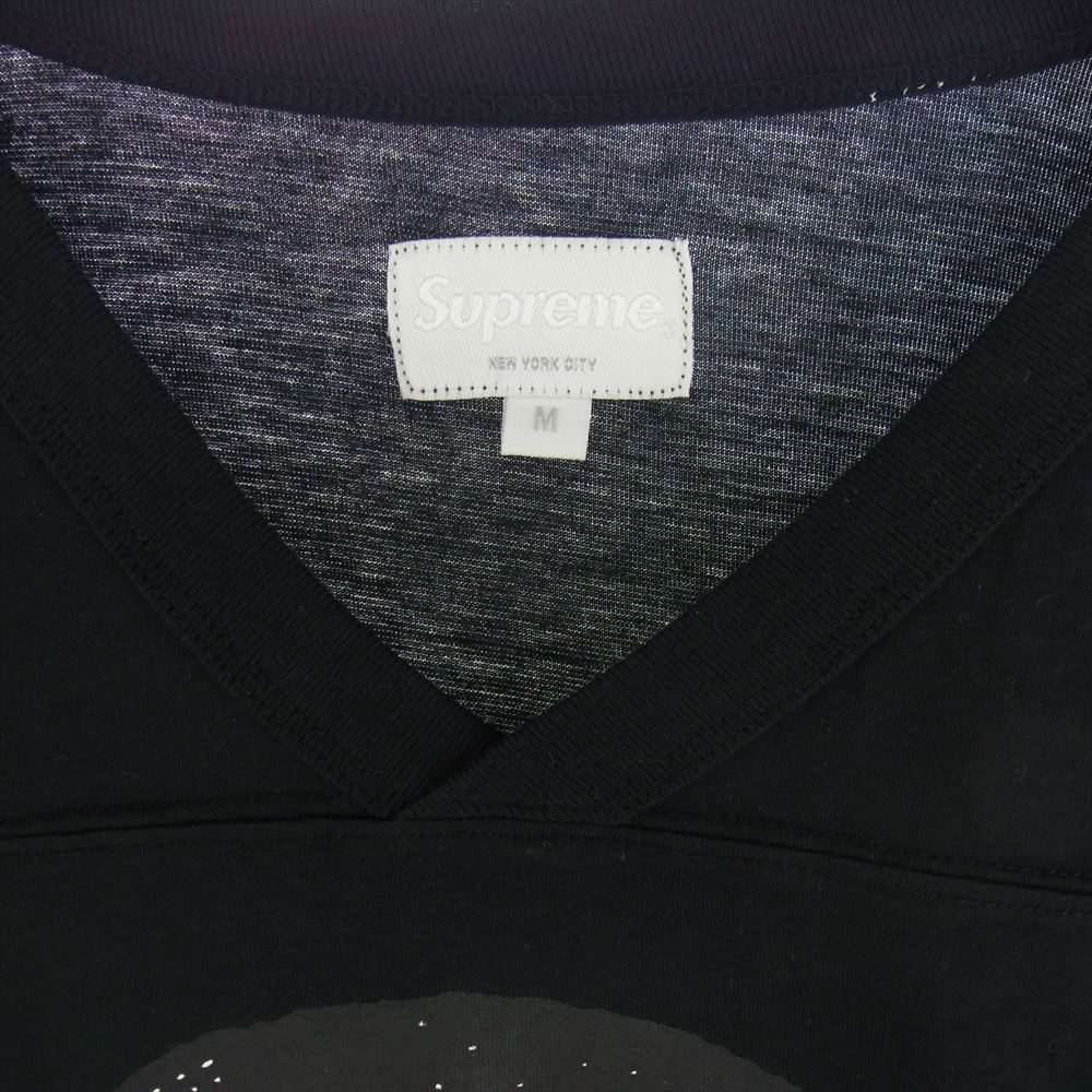Supreme シュプリーム 15SS Broadway Football Top ブロードウェイ フットボール トップ Vネック 半袖 Tシャツ ブラック系 M【極上美品】【中古】