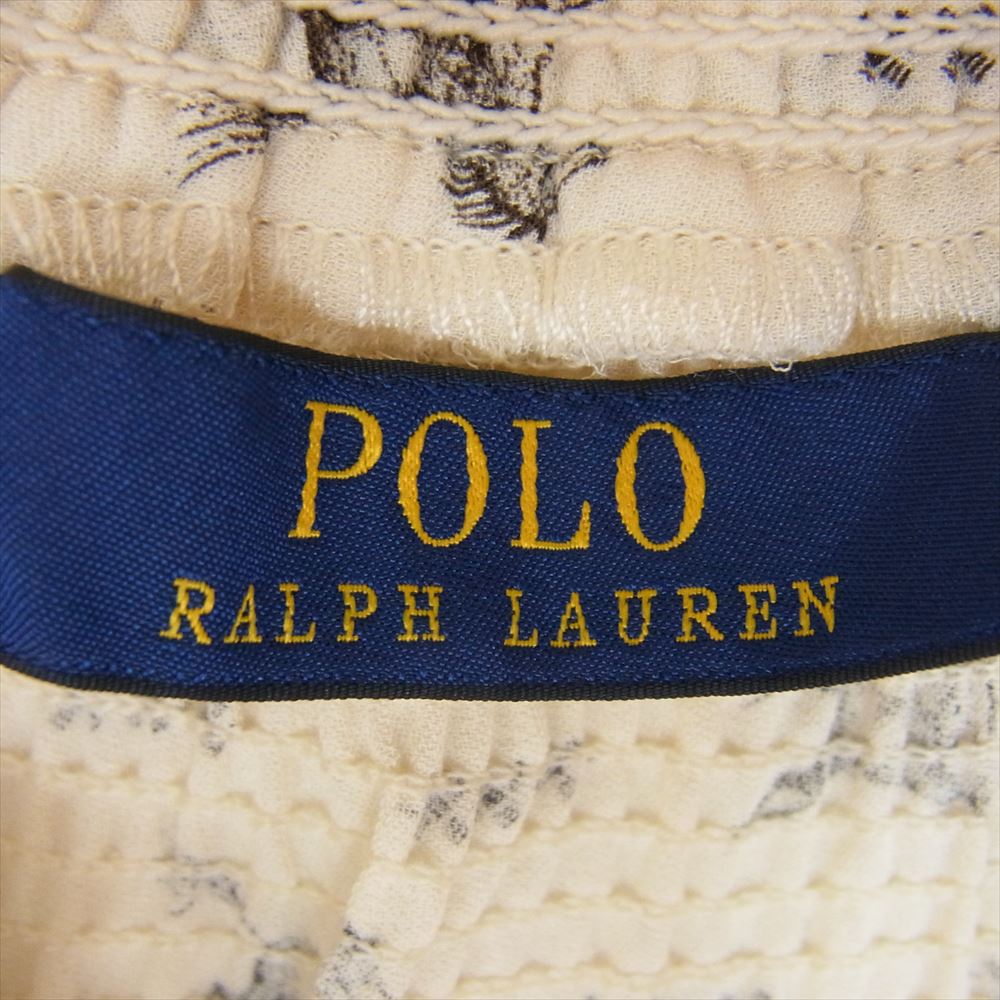 POLO RALPH LAUREN ポロ・ラルフローレン シルク ノースリーブ ワンピース 馬柄 総柄 オフホワイト系 SP【中古】