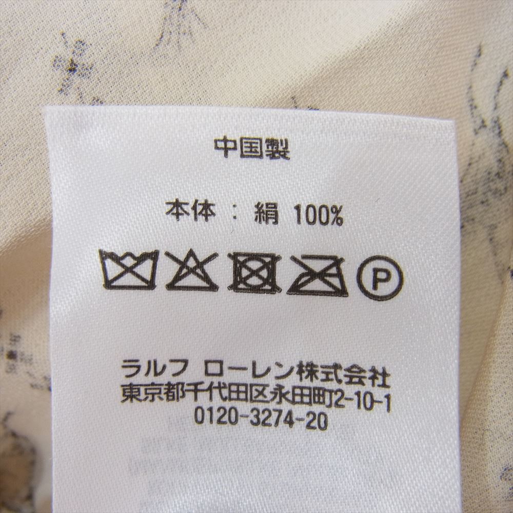 POLO RALPH LAUREN ポロ・ラルフローレン シルク ノースリーブ ワンピース 馬柄 総柄 オフホワイト系 SP【中古】