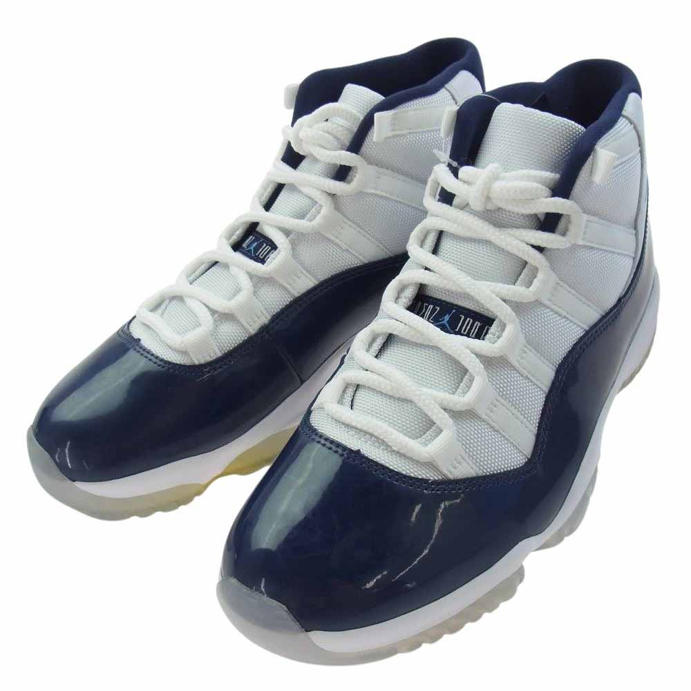 NIKE ナイキ 378037-123 AIR JORDAN 11 エアジョーダン RETRO レトロ UNC WIN LIKE 82 UNC ウィン ライク ハチジューニ ハイカット スニーカー ネイビー系 ホワイト系 27.5cm【新古品】【未使用】【中古】