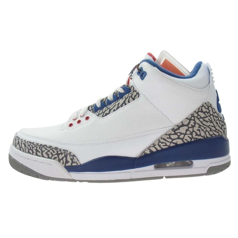 NIKE ナイキ 854262-106 AIR JORDAN 3 エアジョーダン RETRO レトロ True Blue トゥルー ブルー ハイカットスニーカー ホワイト系 27.5cm【新古品】【未使用】【中古】