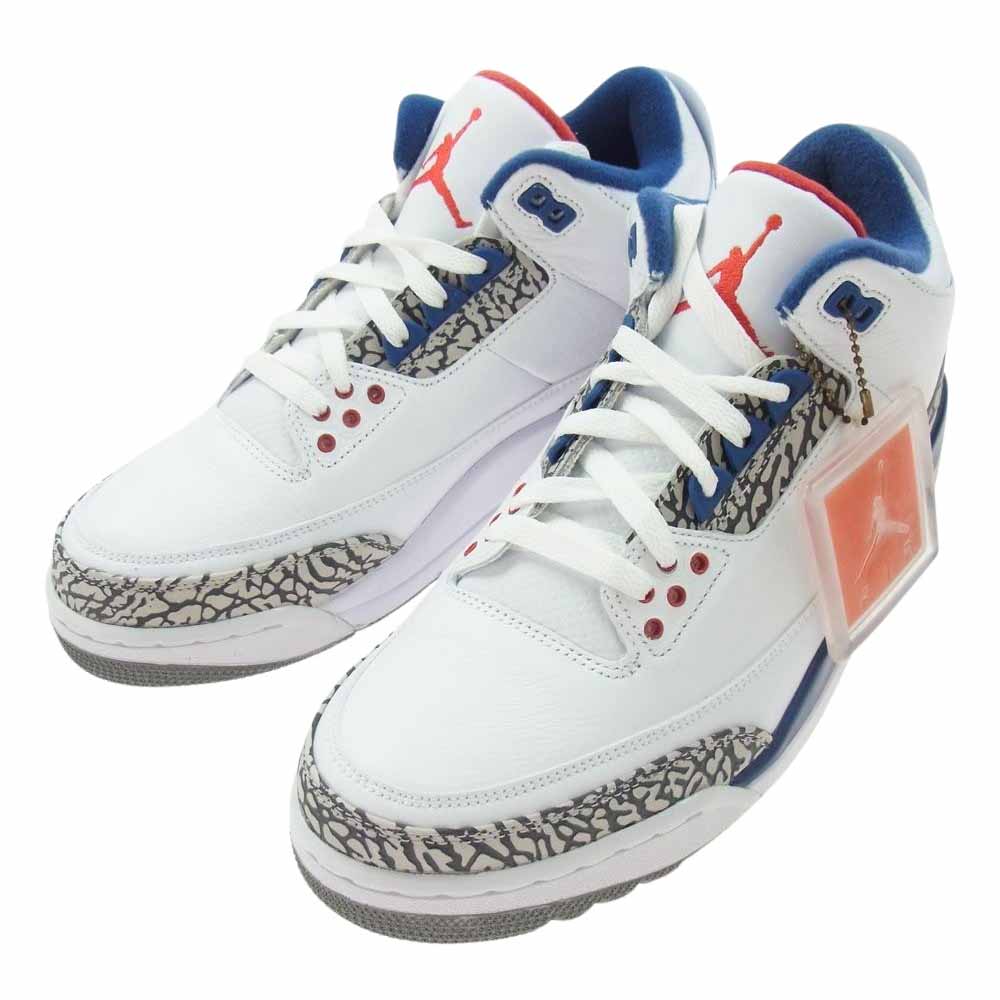 NIKE ナイキ 854262-106 AIR JORDAN 3 エアジョーダン RETRO レトロ True Blue トゥルー ブルー ハイカットスニーカー ホワイト系 27.5cm【新古品】【未使用】【中古】