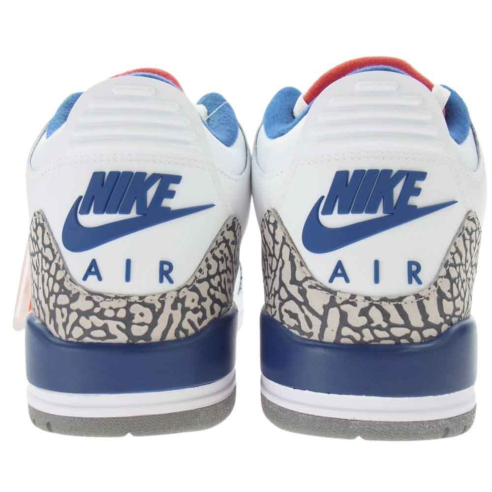 NIKE ナイキ 854262-106 AIR JORDAN 3 エアジョーダン RETRO レトロ True Blue トゥルー ブルー ハイカットスニーカー ホワイト系 27.5cm【新古品】【未使用】【中古】