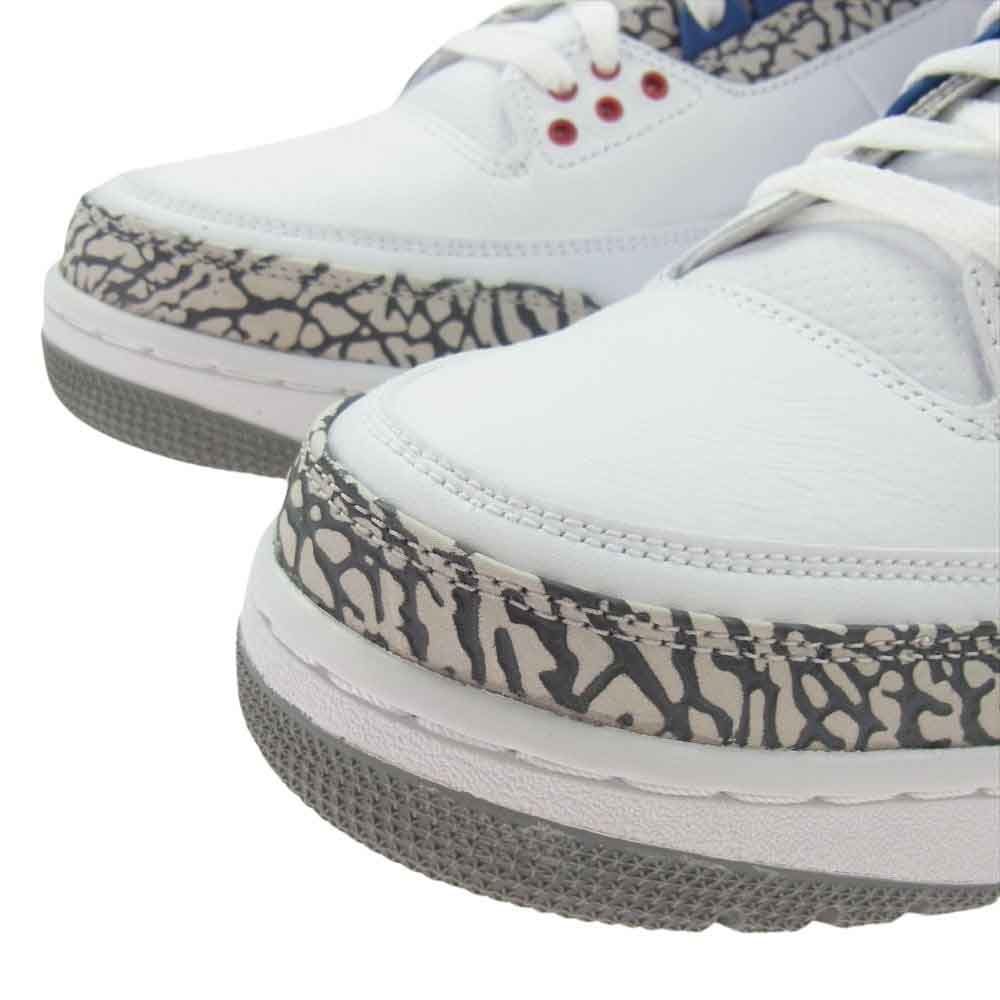 NIKE ナイキ 854262-106 AIR JORDAN 3 エアジョーダン RETRO レトロ True Blue トゥルー ブルー ハイカットスニーカー ホワイト系 27.5cm【新古品】【未使用】【中古】