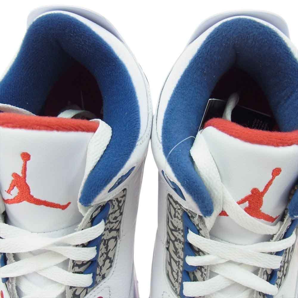 NIKE ナイキ 854262-106 AIR JORDAN 3 エアジョーダン RETRO レトロ True Blue トゥルー ブルー ハイカットスニーカー ホワイト系 27.5cm【新古品】【未使用】【中古】