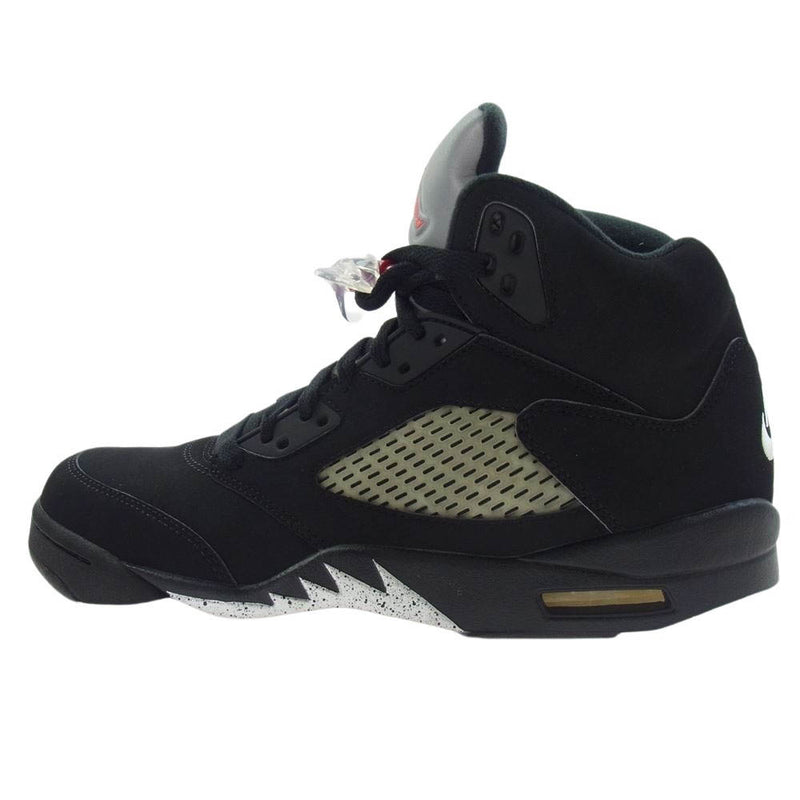 NIKE ナイキ 845035-003 Air Jordan 5 Retro OG Black Fire Red Metallic Silver White 2016 エアジョーダン 5 レトロ OG ブラック ファイヤーレッド メタリックシルバー ホワイト ハイカット スニーカー ブラック系 27.5cm【新古品】【未使用】【中古】