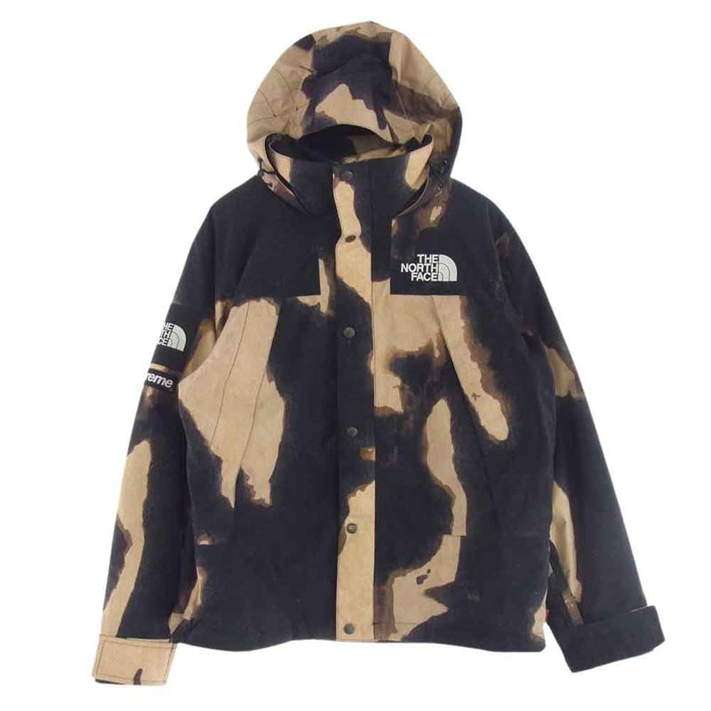 Supreme シュプリーム 21AW NP52100I × THENORTHFACE Bleached Denim Print Mountain Jacket ブリーチ デニム プリント マウンテンジャケット パーカー S【美品】【中古】