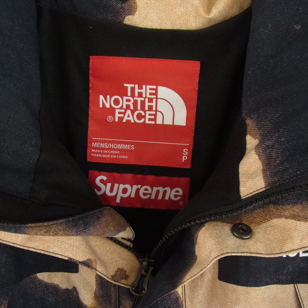 Supreme シュプリーム 21AW NP52100I × THENORTHFACE Bleached Denim Print Mountain Jacket ブリーチ デニム プリント マウンテンジャケット パーカー S【美品】【中古】