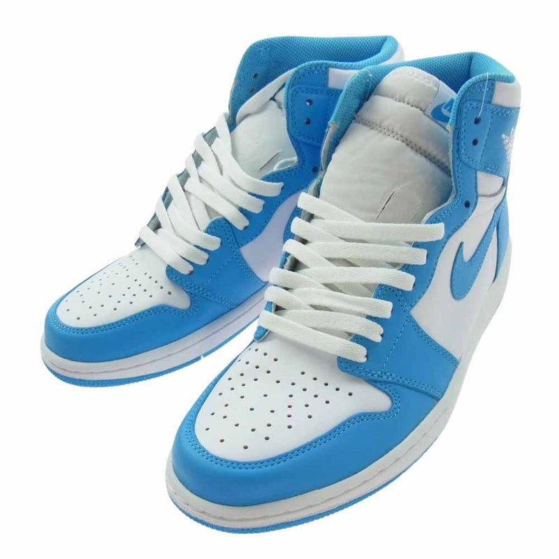 NIKE ナイキ 555088-117 Air Jordan 1 Retro High UNC エア ジョーダン 1 レトロ ハイ  ハイカット スニーカー ライトブルー系 ホワイト系 27.5cm【新古品】【未使用】【中古】