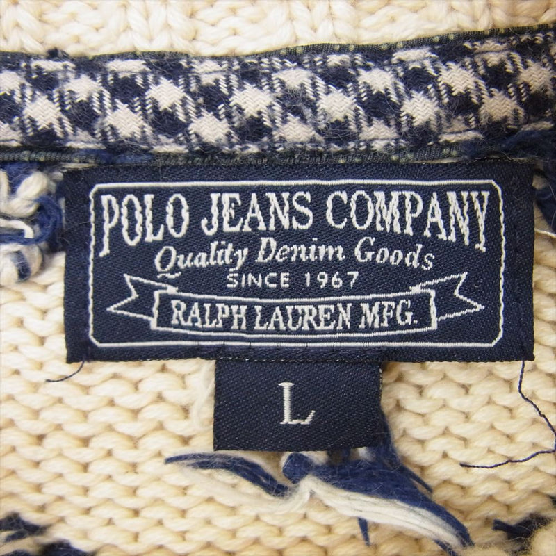 RALPH LAUREN ラルフローレン KR-WJ-KS-7186 POLO JEANS ポロジーンズ ハイネック セーター ニット オフホワイト系 L【中古】