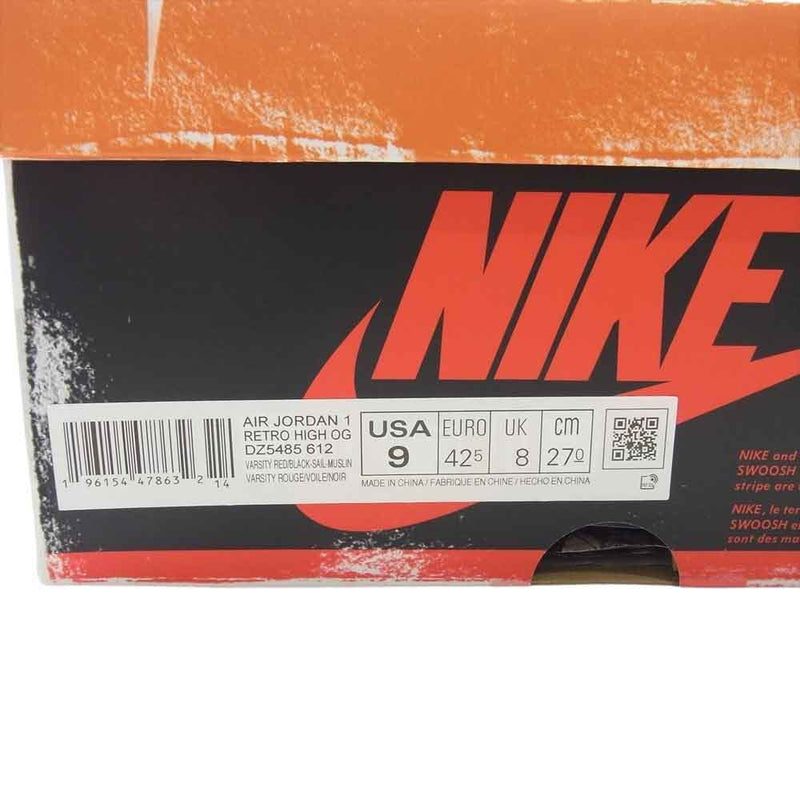 NIKE ナイキ DZ5485-612 フェイクバスターズ鑑定済 Air Jordan 1 High OG Lost & Found Chicago エアジョーダン1 ハイ OG ロスト & ファウンド シカゴ ハイカット スニーカー ブラック系 レッド系 27cm【美品】【中古】