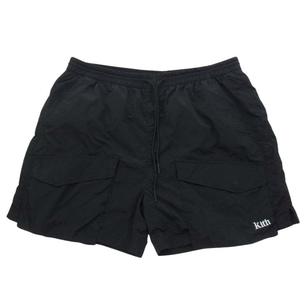 キス 23SS CY24 ナイロン ショーツ ハーフ パンツ ブラック系 L【中古】