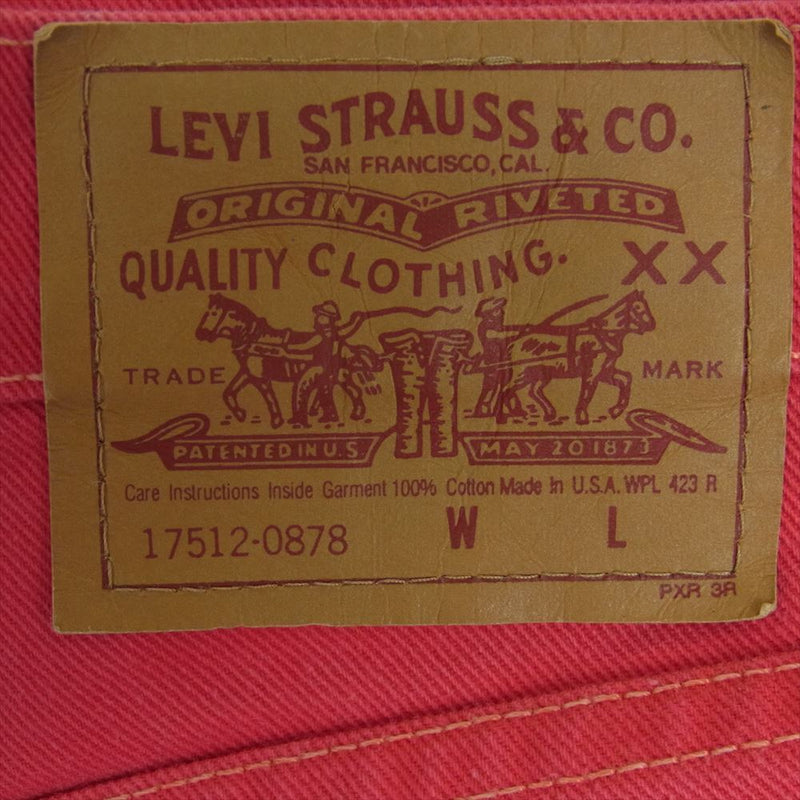 Levi's リーバイス 17512-0878 ボタン裏573刻印 スモールe カットオフ デニム パンツ ジーンズ アメリカ製 ピンク系 5【中古】