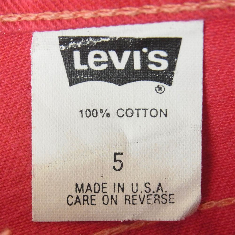 Levi's リーバイス 17512-0878 ボタン裏573刻印 スモールe カットオフ デニム パンツ ジーンズ アメリカ製 ピンク系 5【中古】