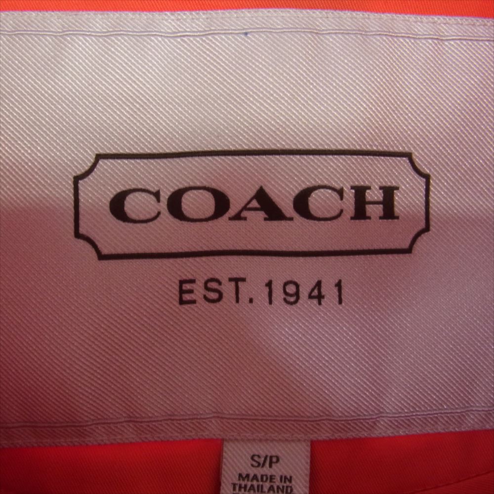 COACH コーチ 888-262-6224 襟切替 コットン ポリエステル トレンチコート オレンジ系 S【美品】【中古】