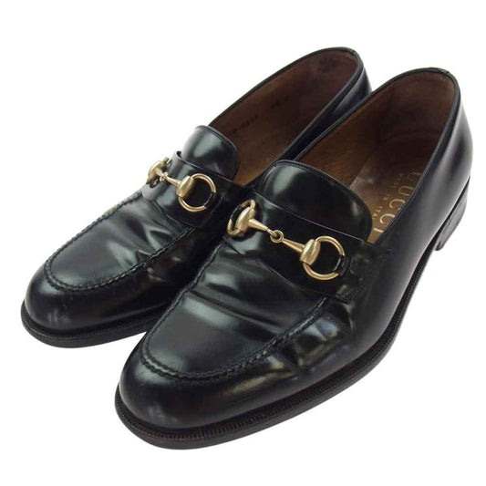 GUCCI グッチ ビット ローファー レザー シューズ ブラック系 8.5【中古】