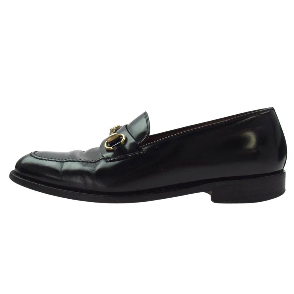 GUCCI グッチ ビット ローファー レザー シューズ ブラック系 8.5【中古】
