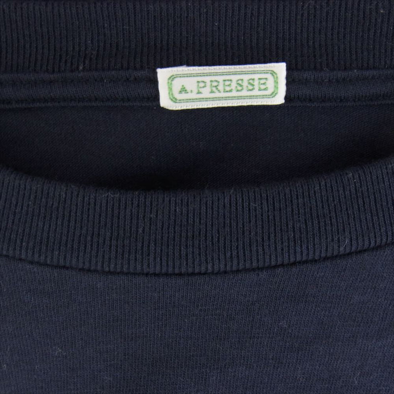 アプレッセ 24SS 24SAP-05-07K Cashmere Blend L/S T Shirt カシミア ブレンド Tシャツ カットソー ネイビー系 2【中古】