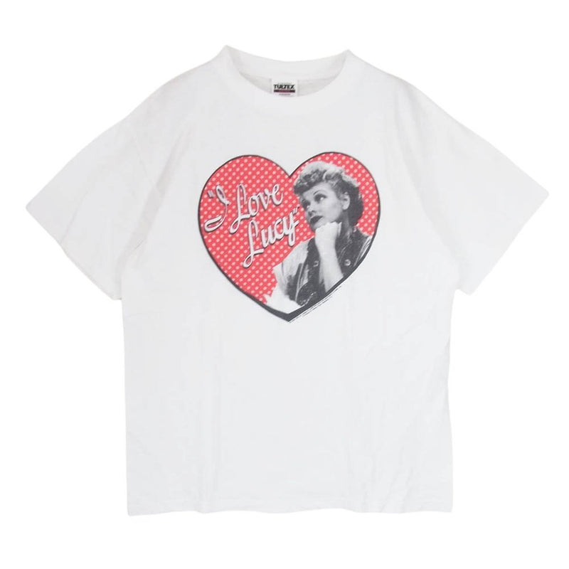 ヴィンテージ 90s i love lucy Tシャツ 丸首 クルーネック コットン ホワイト系 L【中古】