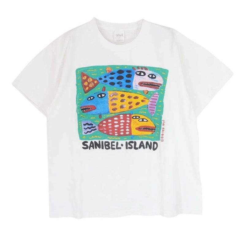 ヴィンテージ 90s BIG HED アートプリント Tシャツ ホワイト系 L【中古】