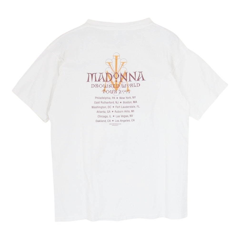 ヴィンテージ 00s madonna drowned world tour 2001 マドンナ ツアー Tシャツ ホワイト系 M【中古】