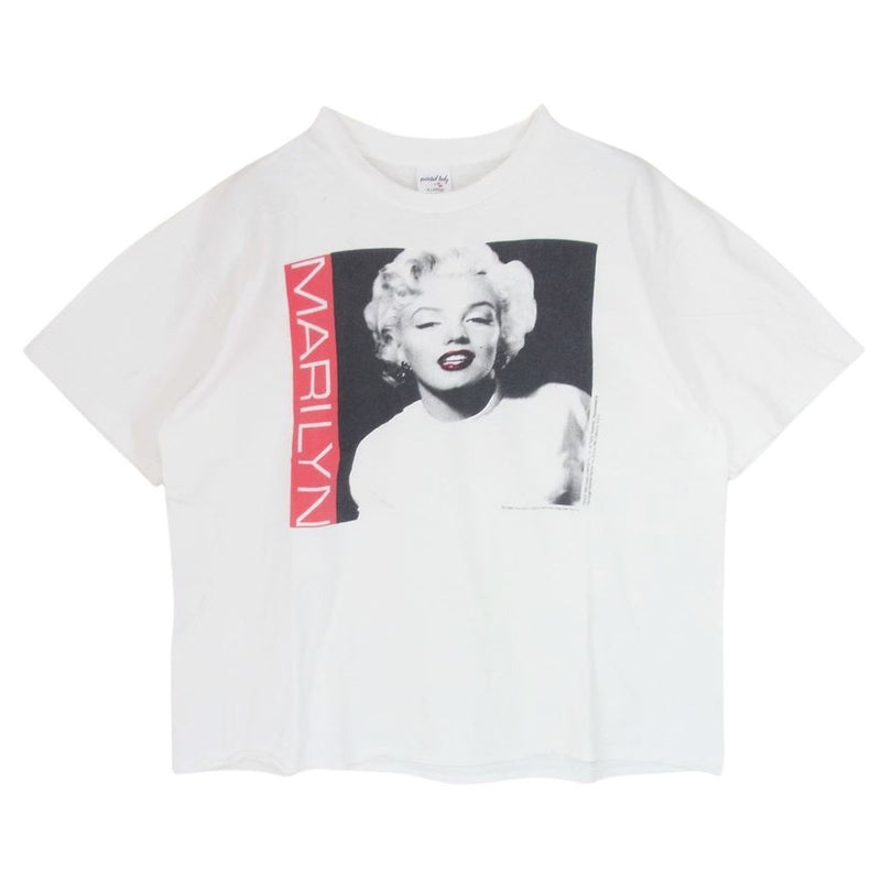 ヴィンテージ 90s Marilyn Monroe マリリンモンロー プリント Tシャツ 丸首 クルーネック ホワイト系 XL【中古】