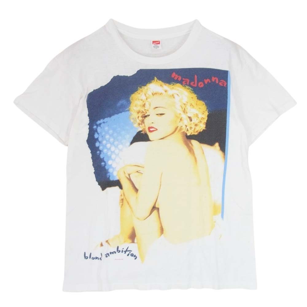 ヴィンテージ 90s madonna blond ambition tour ブロンド アンビション ワールド ツアー Tシャツ ホワイト系 L【中古】