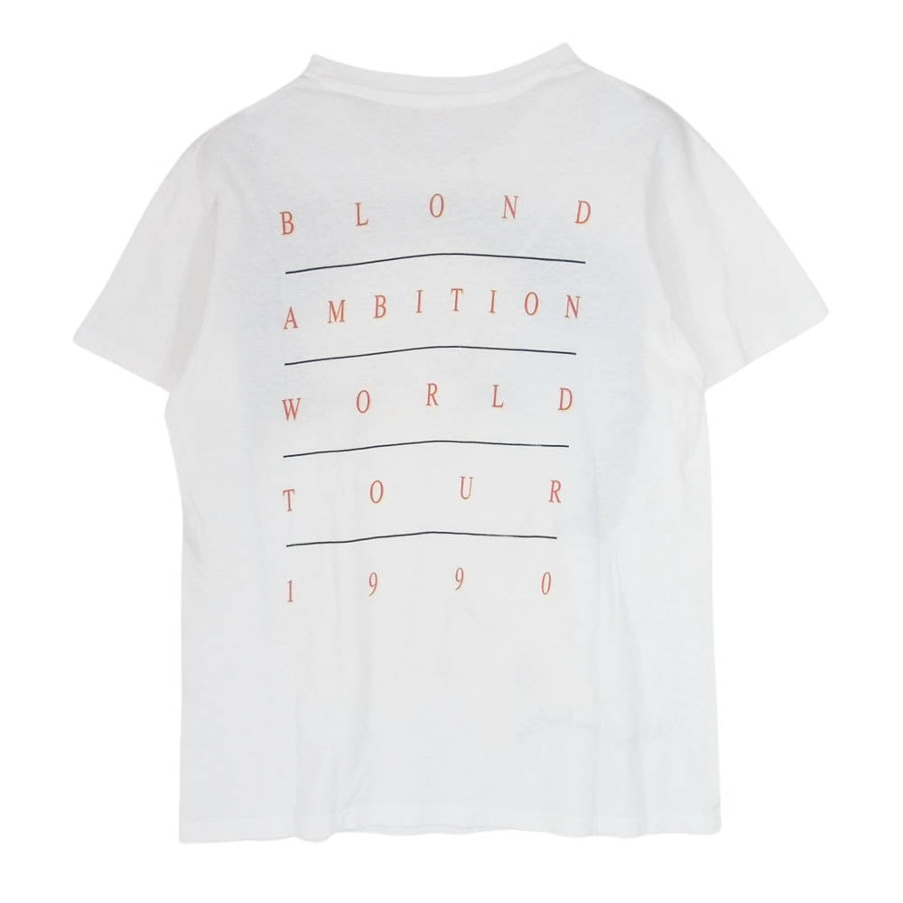 ヴィンテージ 90s madonna blond ambition tour ブロンド アンビション ワールド ツアー Tシャツ ホワイト系 L【中古】