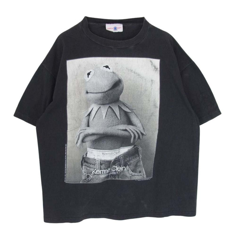 ヴィンテージ 90s Kermit Clein カーミット パロディ Tシャツ ブラック系 サイズ表記無【中古】