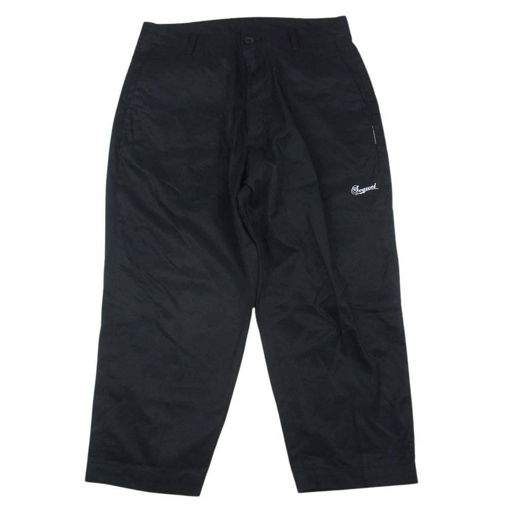 シークウェル 24SS SQ-24SS-PT-05 CHINO PANTS TYPE-CP ワイドテーパードシルエット ジッパーフライ クロップド パンツ ブラック系 M【中古】