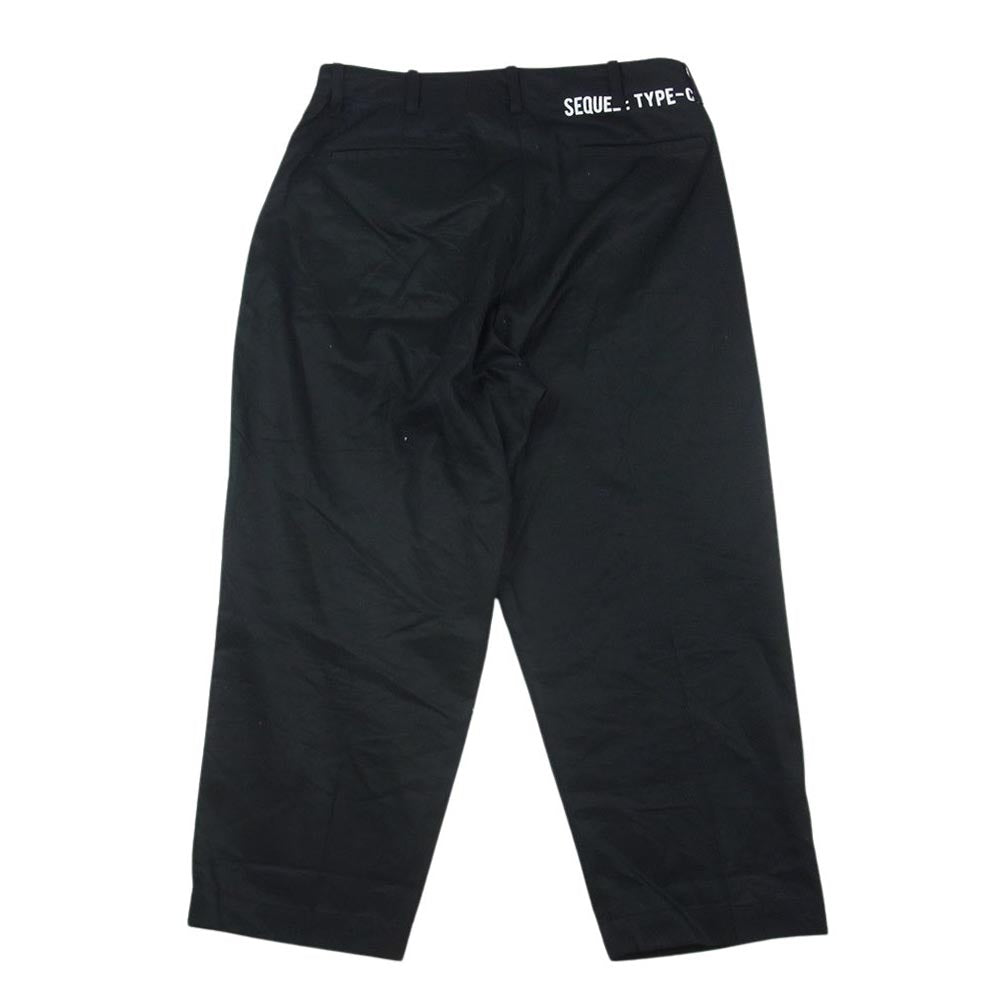 シークウェル 24SS SQ-24SS-PT-05 CHINO PANTS TYPE-CP ワイドテーパードシルエット ジッパーフライ クロップド パンツ ブラック系 M【中古】