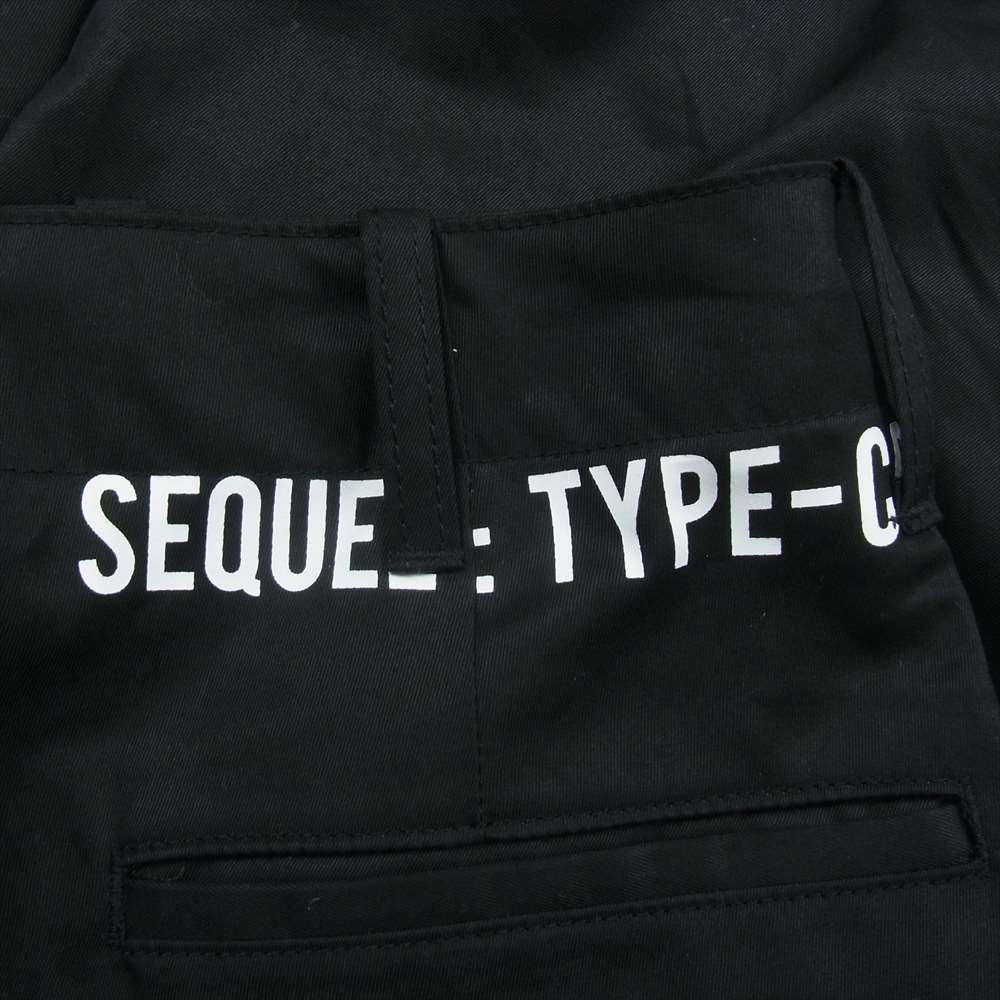 シークウェル 24SS SQ-24SS-PT-05 CHINO PANTS TYPE-CP ワイドテーパードシルエット ジッパーフライ クロップド パンツ ブラック系 M【中古】