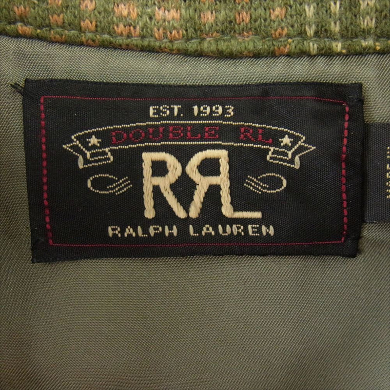 RRL ダブルアールエル 23AW HORSESHOE JACQUARD SWEATER SHIRT ホースシュー ジャガード シャツ ジャケット グリーン系 S【中古】