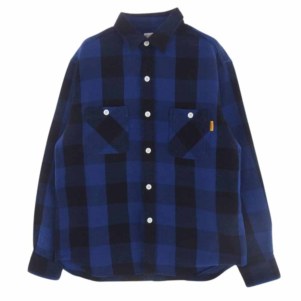 STANDARD CALIFORNIA スタンダードカリフォルニア SD FLANNEL CHECK SHIRTS チェック ヘビー フランネル 長袖 シャツ ブルー ブルー系 ブラック系 M【美品】【中古】
