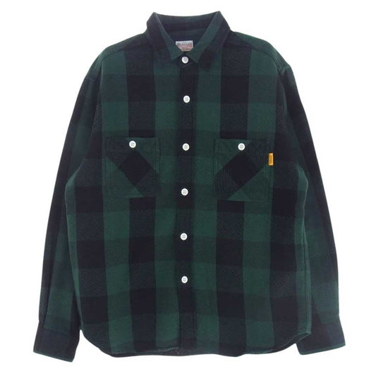 STANDARD CALIFORNIA スタンダードカリフォルニア SD FLANNEL CHECK SHIRTS チェック ヘビー フランネル 長袖 シャツ グリーン グリーン系 M【美品】【中古】