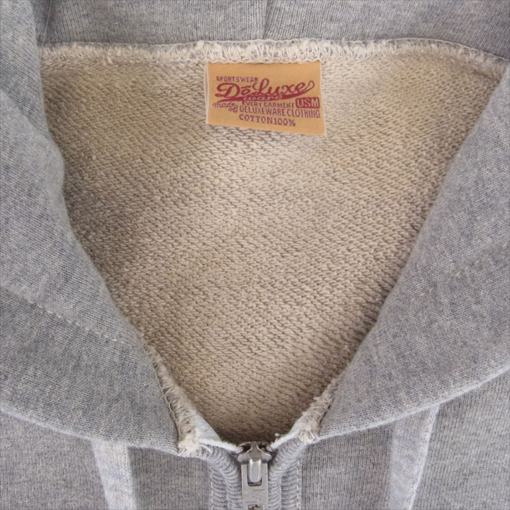 デラックスウエア SPZ-LP FULLZIP PARKA PLAIN ミディアム ウェイト フルジップ パーカー スウェット グレー系 USM【美品】【中古】