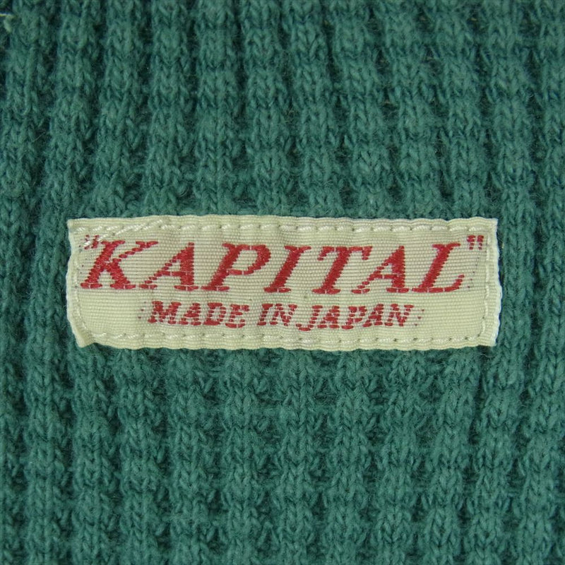 KAPITAL キャピタル K1909LC057 サーマル カットソー ワッフル 長袖 Tシャツ コットン 日本製 グリーン系 2【中古】