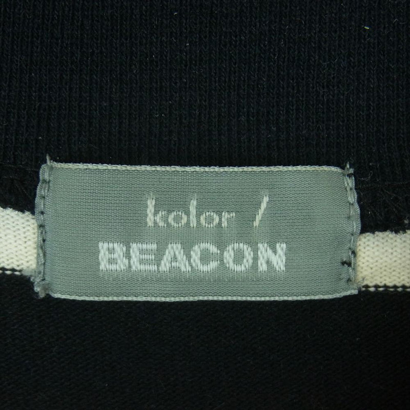 kolor カラー 21SS 21SBM-T09238 BEACON ビーコン ハイネック ボーダー コットン 半袖 Tシャツ ブラック系 ホワイト系 2【中古】