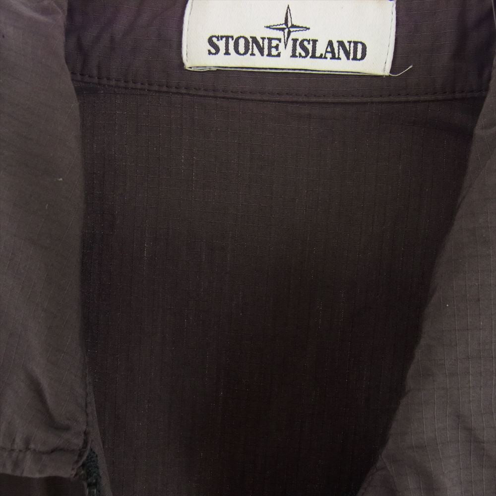 STONE ISLAND ストーンアイランド 701512307 国内正規品 豊田貿易タグ Zip Up Over Shirts Jacket クロス リップストップ ジップアップ オーバー シャツ ジャケット ダークブラウン系 XL【中古】