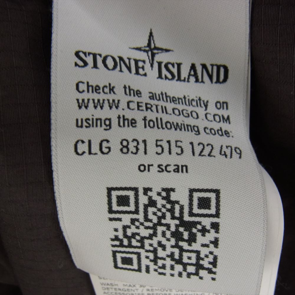 STONE ISLAND ストーンアイランド 701512307 国内正規品 豊田貿易タグ Zip Up Over Shirts Jacket クロス リップストップ ジップアップ オーバー シャツ ジャケット ダークブラウン系 XL【中古】