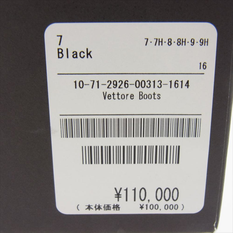 ユケテン 10-71-2926-00313-1614 VETTORE BOOTS ヴェットーレ レザー ブーツ ブラック系 7【新古品】【未使用】【中古】