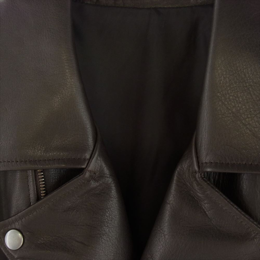 ヨーコサカモト 23AW YS-23AW-12 LEATHER RIDERS JACKET レザー ダブル ライダース ジャケット ブラウン ブラウン系 M【新古品】【未使用】【中古】