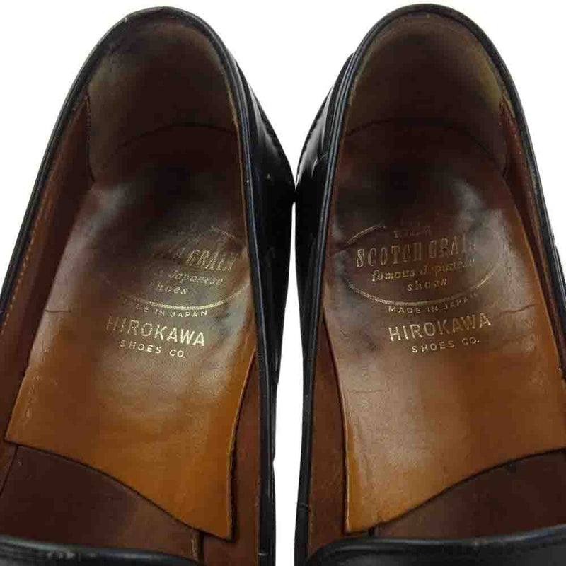 SCOTCH GRAIN スコッチグレイン tassel loafer タッセル ローファー シューズ ブラック系 26cmEE【中古】