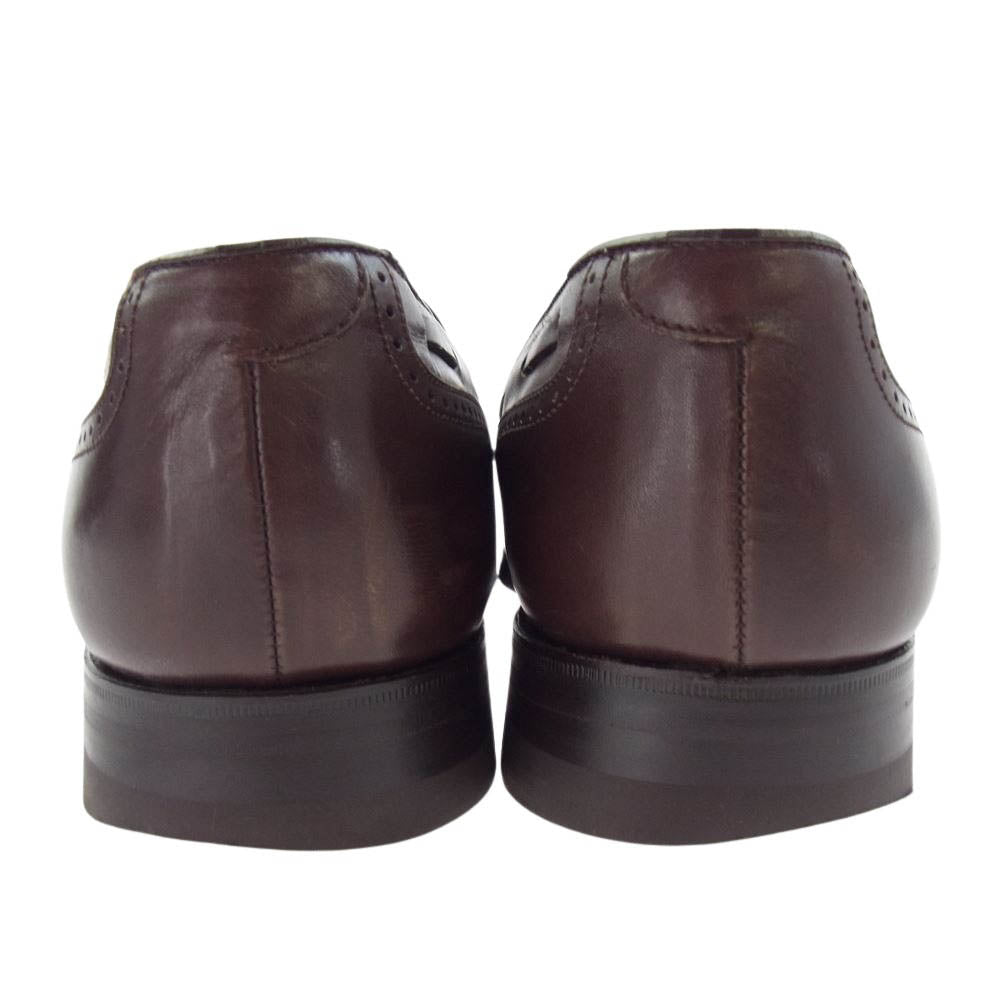 ジェオックス ウィングチップ タッセル レザー ローファー ブラウン系【中古】